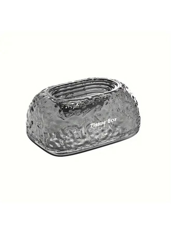 Transparent Grey Luxury Tissue Box For Home Office Car Bathroom Table Desktop - Image 1