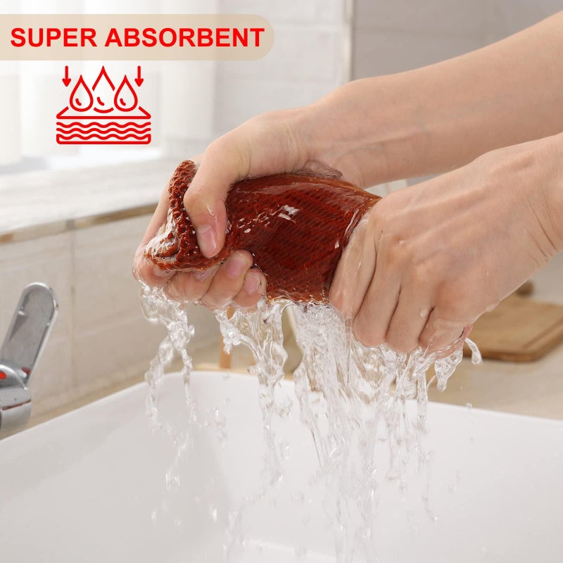 Kitinjoy 100% Cotton Waffle Weave Kitchen Towels  6-Pack Super Soft and Absorbent Kitchen Dish Towels for Drying Dishes  Kitchen Hand Towels  13 in x 28 in  Rust - Image 3