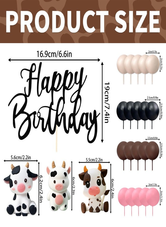 LAST HOE DOWN Cow Cake Topper, Happy Birthday Cake Decoration with Farm Animal Theme (black) - Image 4