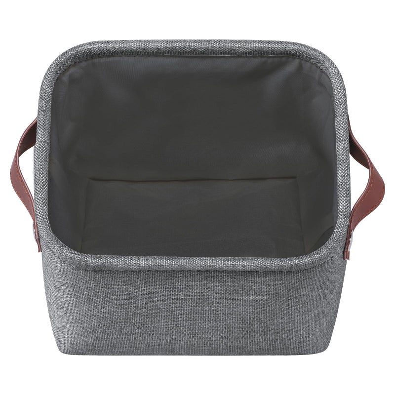 Kntiwiwo Small Fabric Storage Bins, 7.8x6.7x5.9 inch Mini Storage Cubes 4-Pack Storage Basket for Makeup Collapsible Fabric Storage Organizer with Handles, Decorative Basket for Desk, Shelves, Grey - Image 4