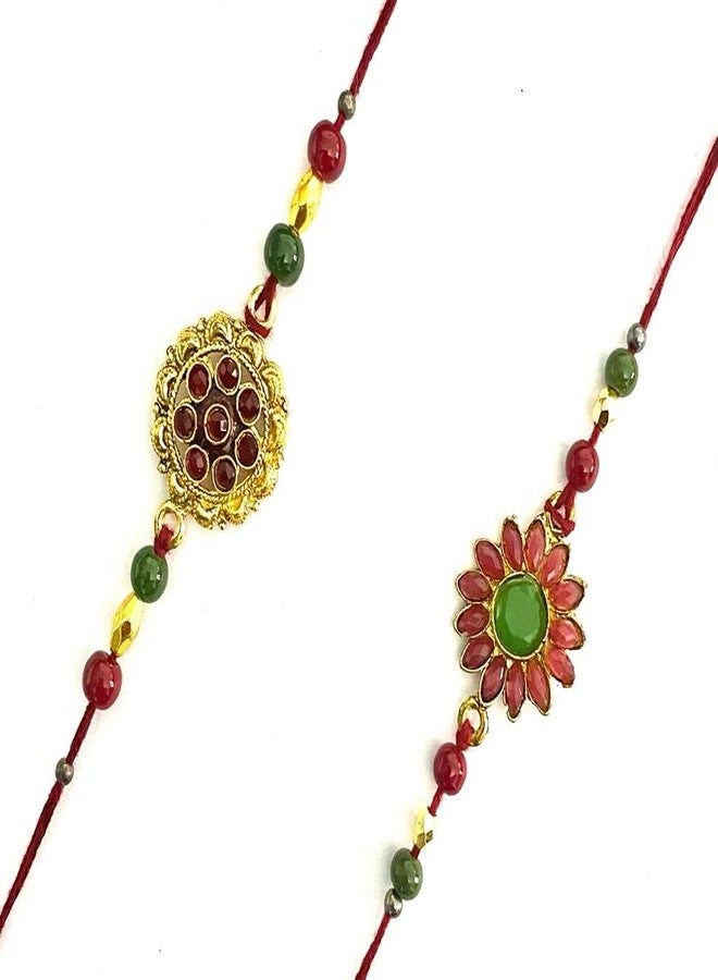 RELBEES Rakhi/Rakhi For Brother/Rakhi Set/Rakhi Combo/Kundan Rakhi/Designer Rakhi For Brother/Bhai - Image 1