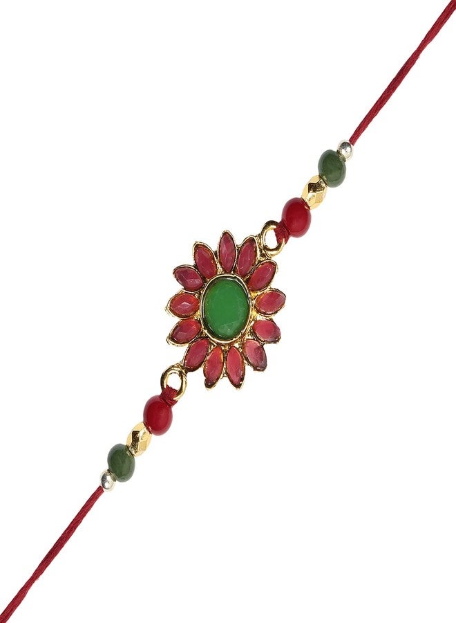 RELBEES Rakhi/Rakhi For Brother/Rakhi Set/Rakhi Combo/Kundan Rakhi/Designer Rakhi For Brother/Bhai - Image 2