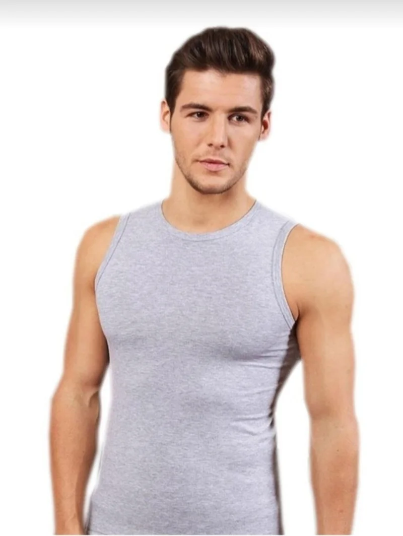 Berrak 1013 Men's Ribana Sleeveless Bodysuit 3 Piece