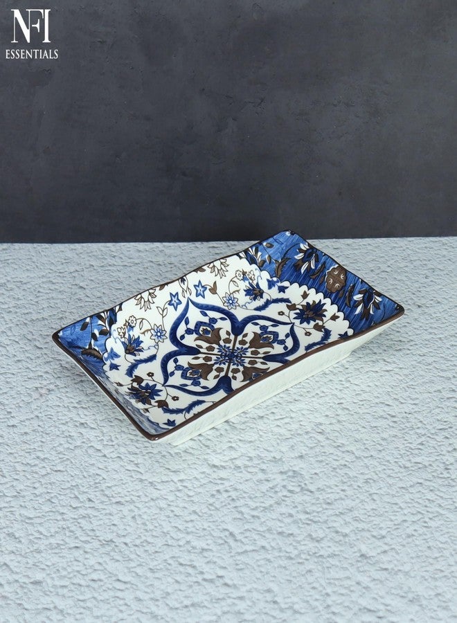 NFI essentials Ceramic Serving Platter 8inch, Ideal for Snacks, Appetizers, Salads and Noodles, Safe for the Microwave and Dishwasher (Multicolor) - Image 3