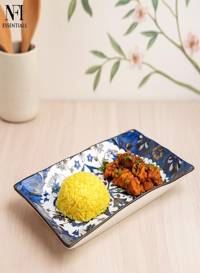 NFI essentials Ceramic Serving Platter 8inch, Ideal for Snacks, Appetizers, Salads and Noodles, Safe for the Microwave and Dishwasher (Multicolor) - Image 2