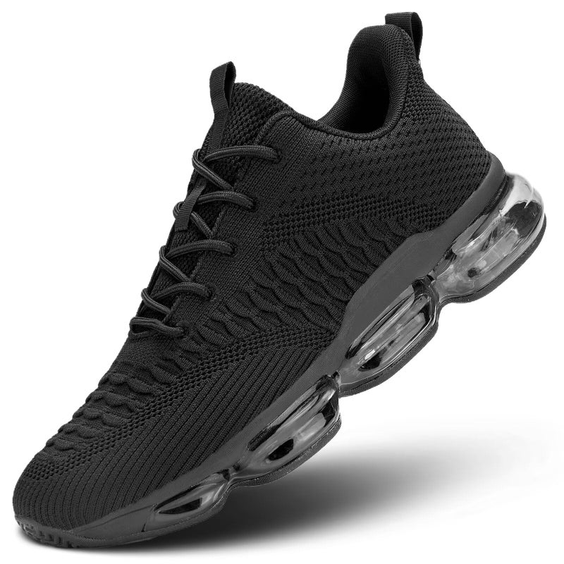 Socviis Men's Air Cushion Running Shoes Breathable Tennis Fashion Sneakers Non Slip Workout Casual Sport Shoes Gym Training Comfortable Walking Shoes All Black - Image 1