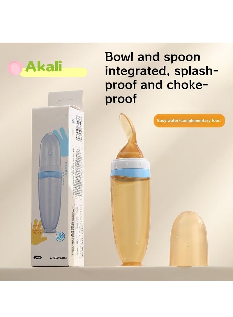 Akali Silicone Baby Feeding Bottle & Spoon Set - 1-Piece Design for Easy Feeding - Image 1