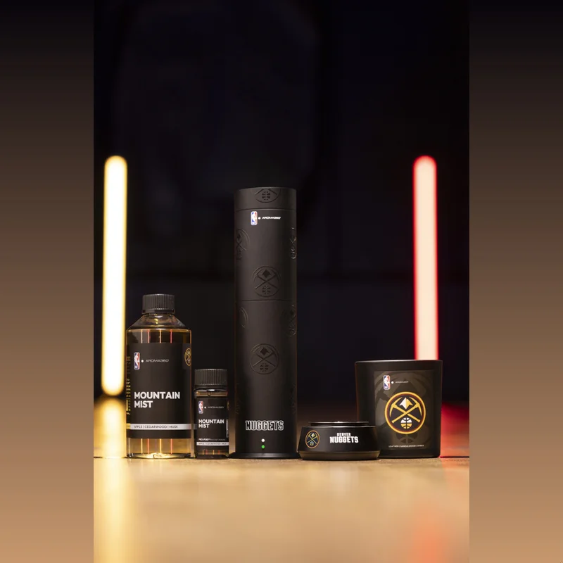 AROMA360 x NBA - Denver Nuggets Luxury Portable Essential Oil Car Diffuser - Aromatherapy Oils Scent Car Diffuser - Auto On/Off Wireless Feature - Oil Not Included
