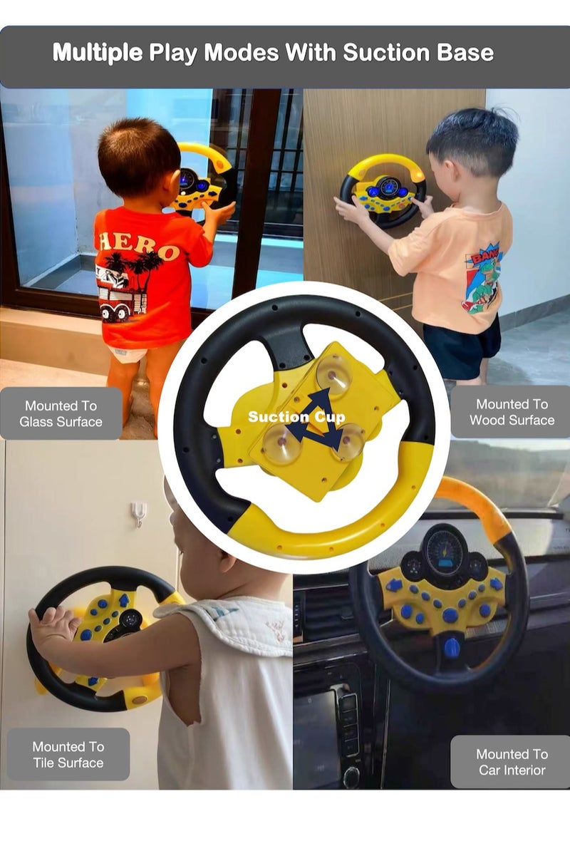 Car Steering Wheel Toy  Toddler Car Toy Driving Simulation Toy With Light Sound Music Educational Car Seat Toy Sensory Toy For Motion Sickness Unisex Birthday Gift For Boys Girls Aged 3  above - Image 3