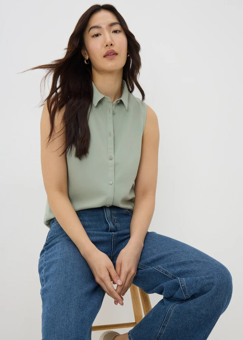 Matalan Sage Green Sleeveless Shirt