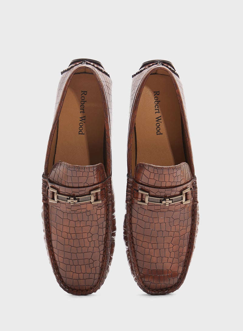 Robert Wood Croc Emboss Loafers  - Image 4