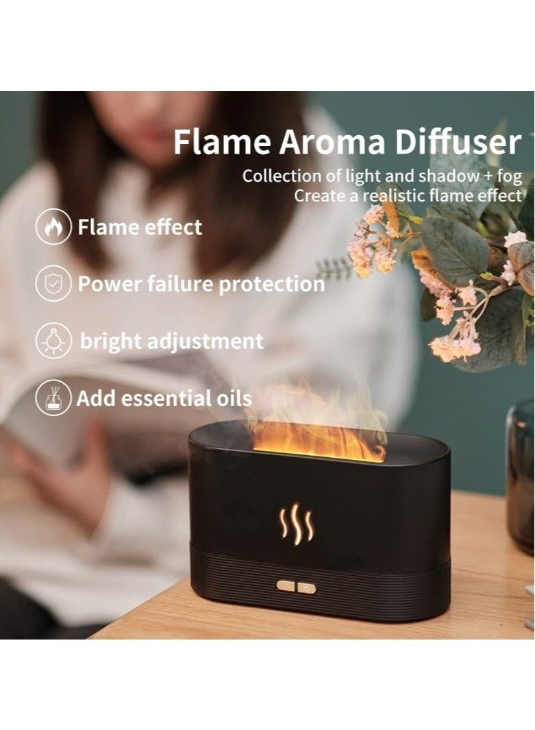 ELTRAZONE Humidifier Flame Aroma Diffuser Aromatherapy Light Mist Atomizer Auto Off Protection for Spa Home Yoga Office 180ml Black - Image 3