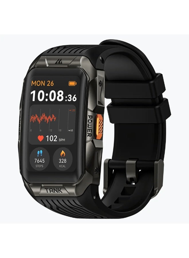 KOSPET 290 mAh 290 mAh KOSPET Tank X2 Ultra Rugged Military Smartwatch for Men with 1.64” AMOLED Display, Dual-Band GPS with 6 Satellite Systems, 5ATM & IP69K Waterproof, 170+ Sports Modes, 24/7 Health Monitoring, Long Battery Life - black - Image 1