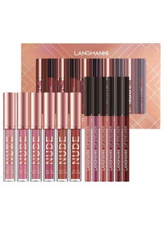 LANGMANNI 6 Matte Lipstick with 6 Lipliners Durable Lip Gloss Long-Lasting Non-Stick Cup Not Fade Waterproof High Pigmented Velvet Lipgloss Kit Beauty Cosmetics Makeup Gift for Girls(12PCS)  - Image 2
