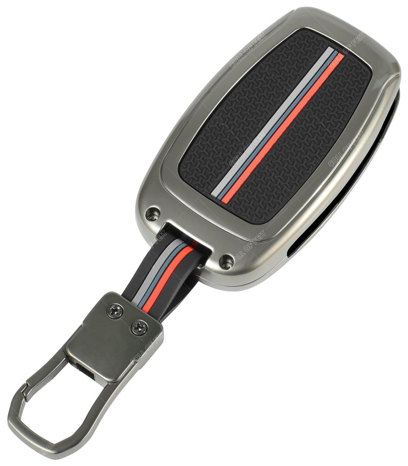 Coll of Fest® Metal Silicon Key Cover Compatible for Mahindra XUV300, Alturas G4 Flip Smart Key Cover Metal and Silicon Protection Special Feature Visible in Low-Light Conditions - Image 5