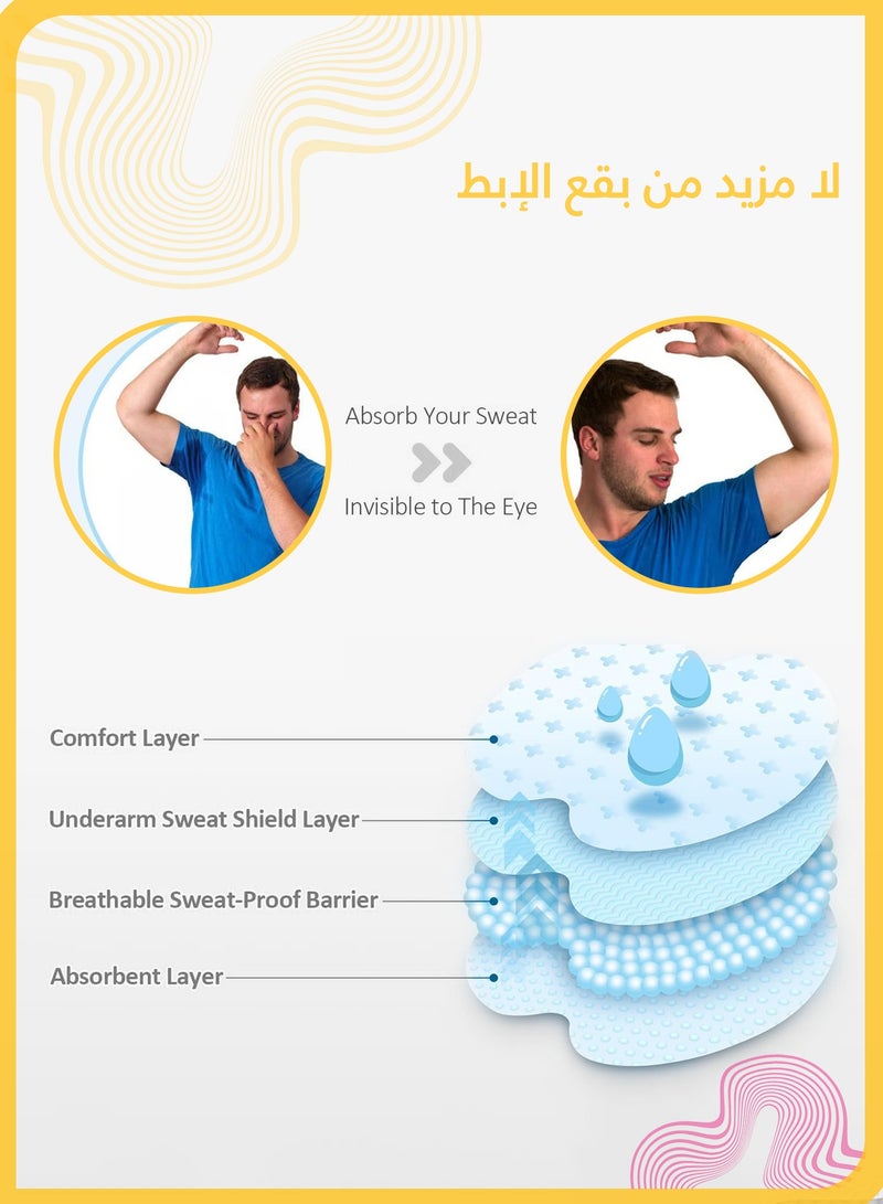 She&Little 100 Pcs Disposable Underarm Sweat Pads, Individually Packaged, Sweat Shields for Women & Men, Safe for Pregnant Women, High Absorbency, Odorless, Breathable, Perfect for Travel, Work, Outdoor Activities - Image 3
