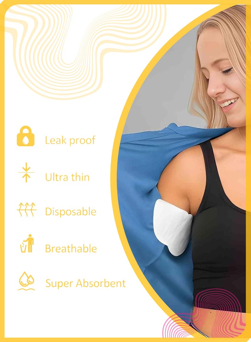 She&Little 100 Pcs Disposable Underarm Sweat Pads, Individually Packaged, Sweat Shields for Women & Men, Safe for Pregnant Women, High Absorbency, Odorless, Breathable, Perfect for Travel, Work, Outdoor Activities - Image 2