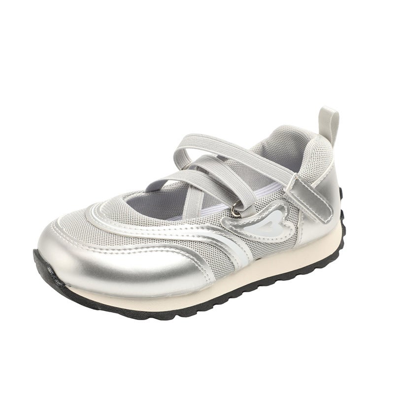 Children'S Retro Ugly Cute Silver German Training Shoes 2025 Casual Shallow Mouth Fashion Breathable Sports Shoes - Image 1