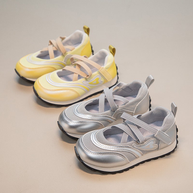 Children'S Retro Ugly Cute Silver German Training Shoes 2025 Casual Shallow Mouth Fashion Breathable Sports Shoes - Image 2
