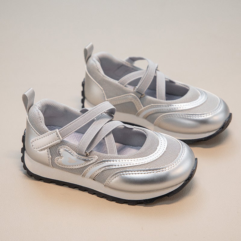 Children'S Retro Ugly Cute Silver German Training Shoes 2025 Casual Shallow Mouth Fashion Breathable Sports Shoes - Image 5