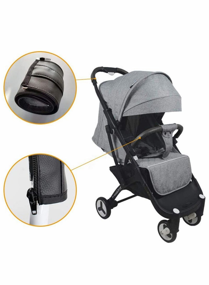 Y&D Baby Stroller Handle Protector, PU Leather Protective Cover Universal with Zipped Closure, Waterproof, Anti-Dirty, Anti-wear, Anti-Breakage - Image 2