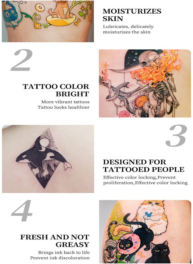 OCHEAL Tattoo Butter - Aftercare Balm Cream Moisturizer Hydrates New Tattoos Revives Old Tattoos Daily Tattoo Healing Brightener Tattoo Lotion Color Enhancement and Brightener Balm 40g  - Image 4