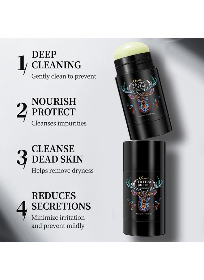 OCHEAL Tattoo Butter - Aftercare Balm Cream Moisturizer Hydrates New Tattoos Revives Old Tattoos Daily Tattoo Healing Brightener Tattoo Lotion Color Enhancement and Brightener Balm 40g  - Image 3