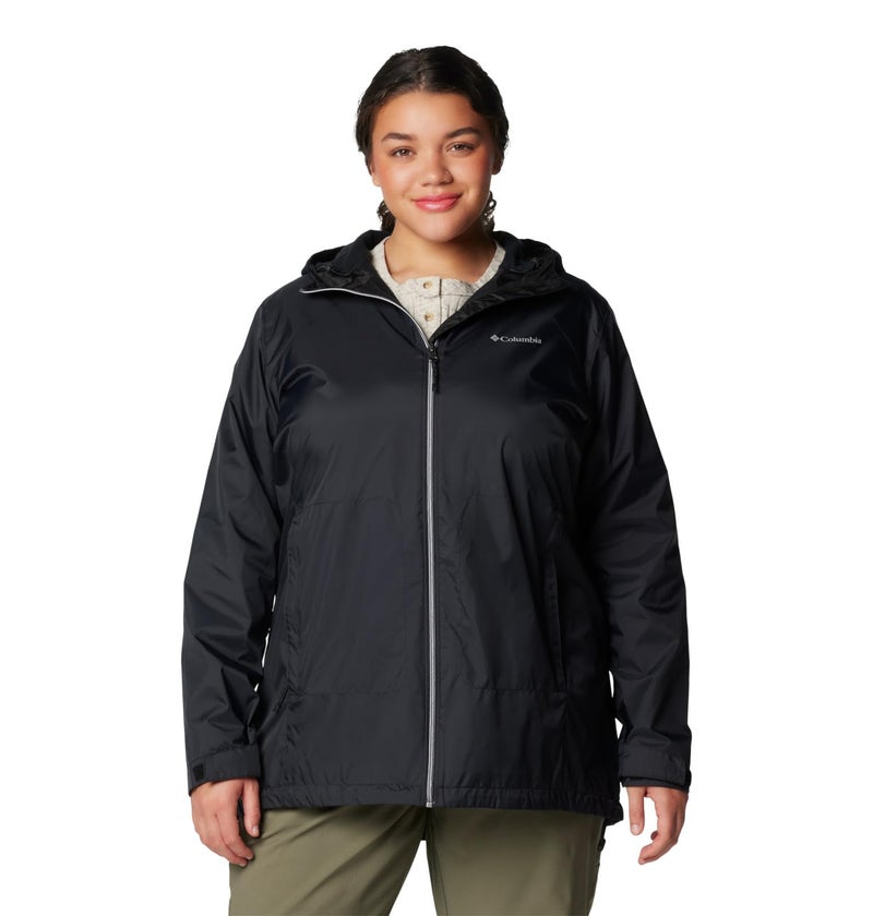 Columbia Womens Switchback II Lined Long Rain Jacket Black Medium