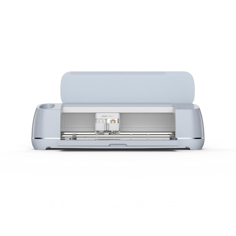 Cricut حزمة أساسية من كريكت ميكر 3 تشمل الفينيل الدائم الأسود والأبيض والفضي والهولوجرافيك والحرير الحراري والفينيل الحراري SMRT Io 33X91 سم ورقة واحدة شريط نقل مجموعة أدوات أساسية حصائر ذات قبضة قياسية - Image 2