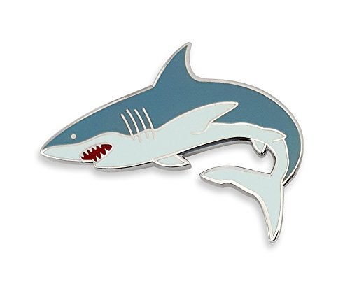 Pinsanity Great White Shark Enamel Lapel Pin - Image 1