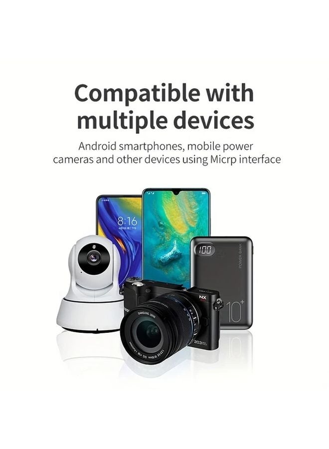 كابل USB مايكرو من 3M بشاحن سريع 3 أمبير وسلك بيانات لأجهزة أندرويد وكاميرا المسجل - Image 5