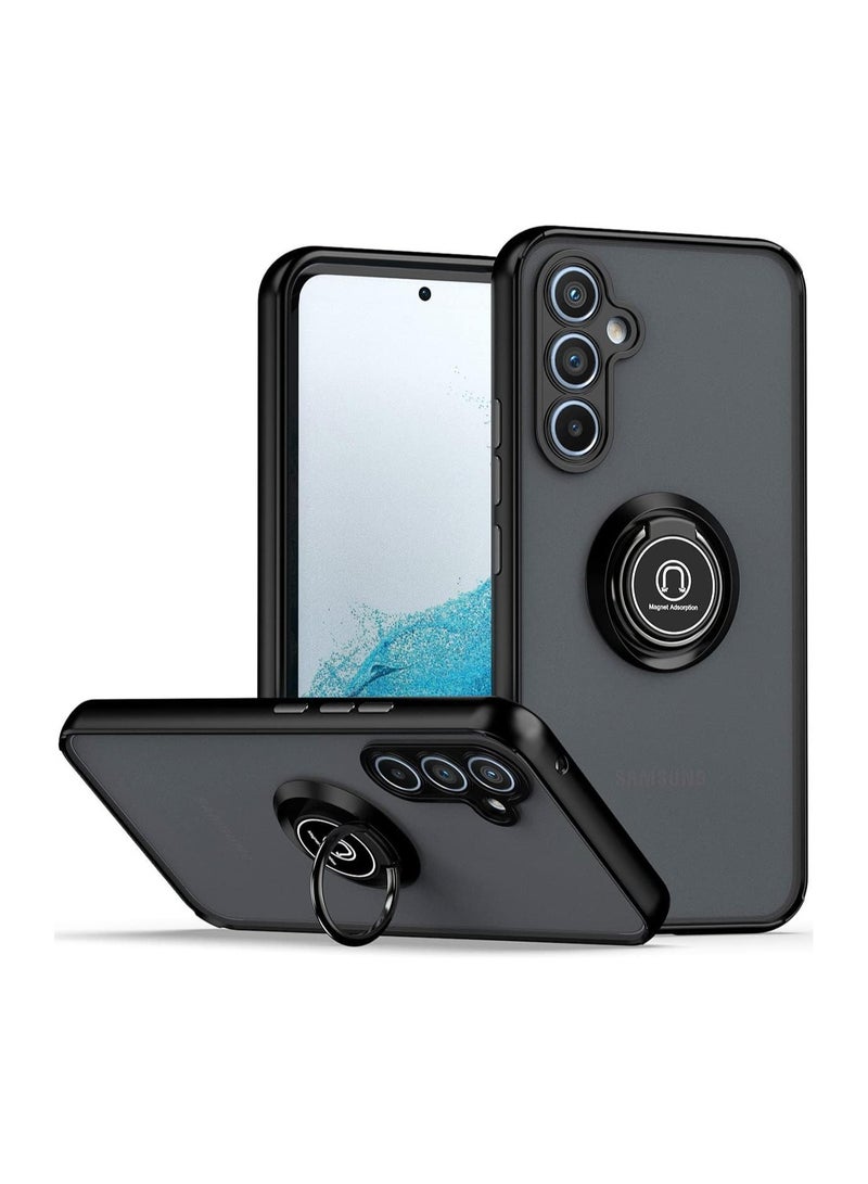 Case for Samsung Galaxy A54 5G Case Cover Metal Ring Holder Grip Kickstand Car Magnetic Mount Shockproof Matte Hard Back Bumper Case for Samsung Galaxy A54 5G Black