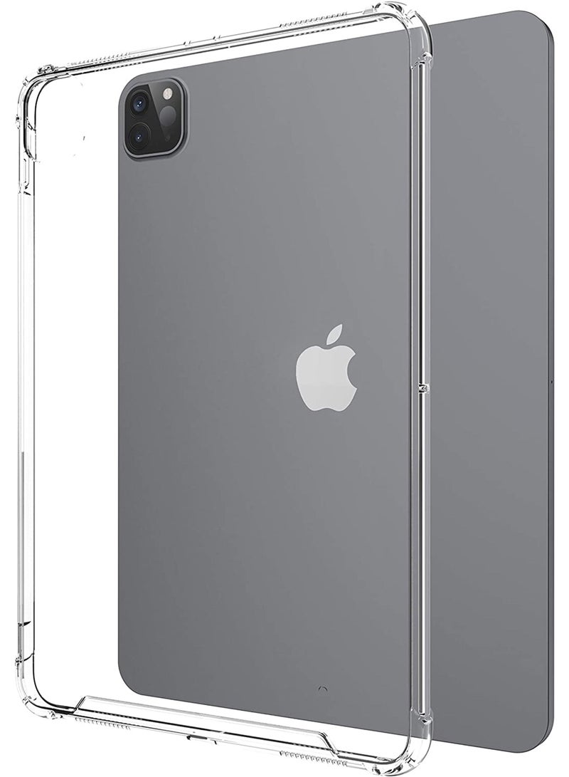 Rock Pow Compatible with iPad Pro 12.9 Inch 2022 Case Clear Protective Case with Pencil Holder Ultra Thin Hard Back Shockproof Double Air Pocket Bumper Cover Clear - Image 1