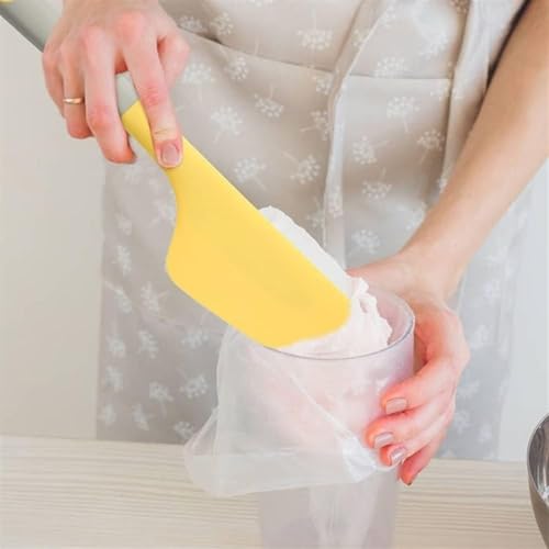 Trifecta Extra Large Cream Spatula, Silicone Cake Spatula Non Stick Baking Scraper Heat-Resistant Butter Scraper, Cake Smoother Kitchen Tool, Mixing and Stirring Tool (Yellow, Pack of 1) - Image 4
