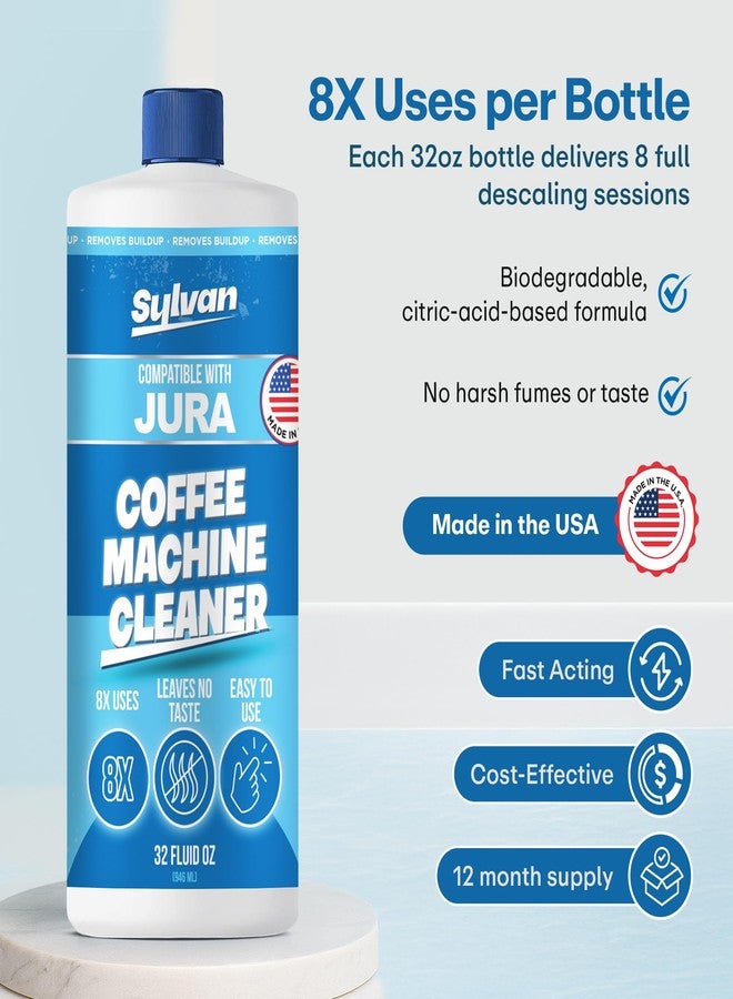 Sylvan Hills Jura Compatible Descaling Solution | Free Cleaning Cloth | 12 Month Supply | Made in the USA | Descaler for all Jura Machines | 32 Oz | Coffee Machine Cleaner for Coffee Makers | Descales and Cleans - Image 5