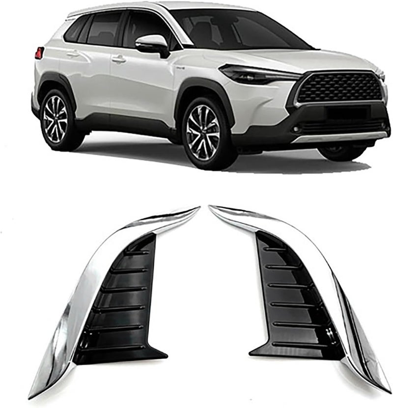 QASULER ABS Chrome Fog Light Cover for Toyota Corolla and Cross - Image 1