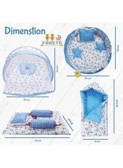 Combo Of Baby Nest | Net With Bed | Carry Bag | 4 Pcs Bedding Set(Fullset Nest) (Blue Moon) - pzsku/Z9DA4C6A8FDD46F26FE8FZ/45/_/1735566787/580ea57c-5017-4fd1-87e1-7898a0ccbdeb