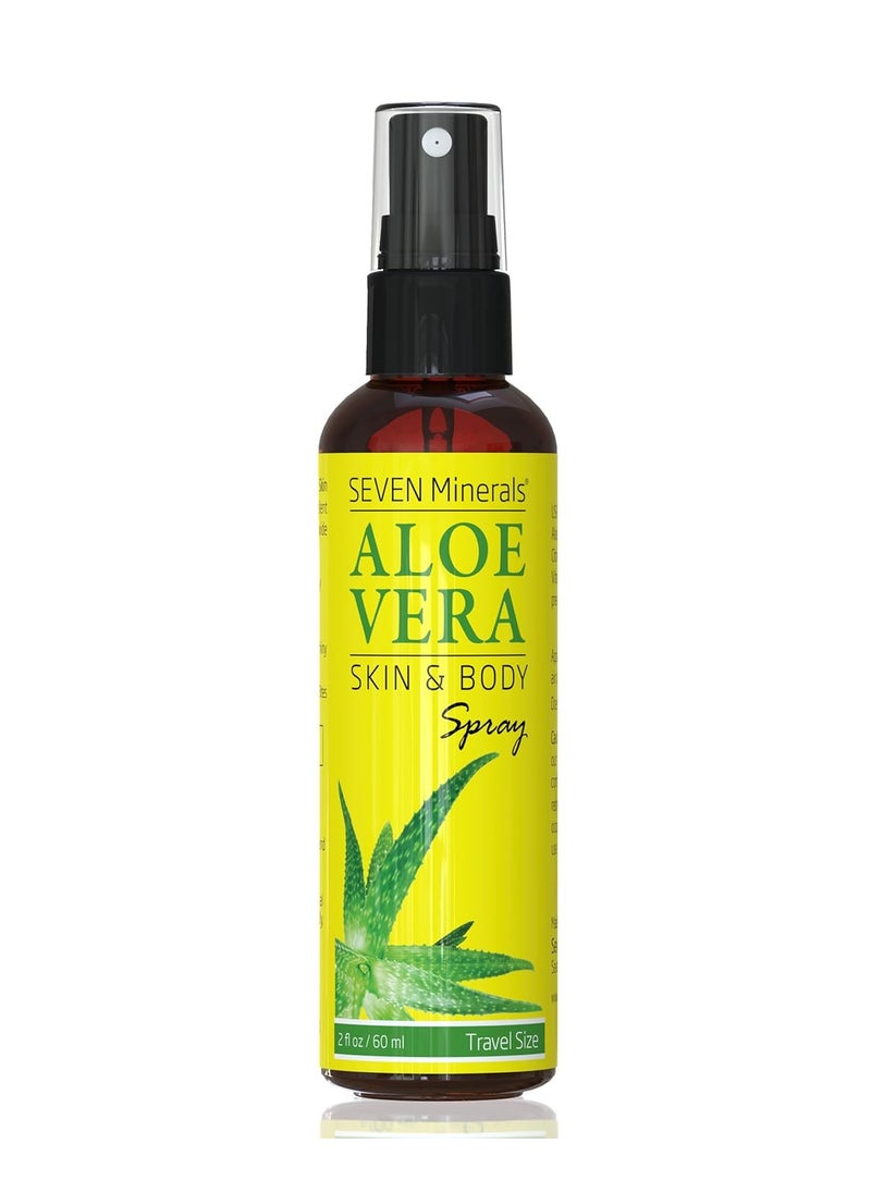 Seven Minerals Seven Minerals Travel Size Organic Aloe Vera Spray with 100 Pure Aloe From Freshly Cut Aloe Plant Not Powder  No XanthanSo It Absorbs Rapidly With No Sticky Residue 2 fl oz 
