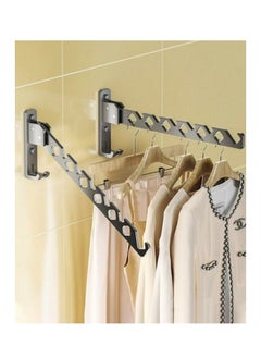 Clothes Drying Rack,2-Piece Wall Mounted Clothes Hanger With Swing Arm,Foldable 180°Rotation,For Balcony Bathroom