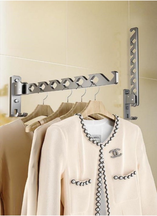 MIXDE - Clothes Drying Rack,2-Piece Wall Mounted Clothes Hanger With Swing Arm,Foldable 180°Rotation,For Balcony Bathroom - Image 1