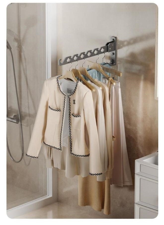 MIXDE - Clothes Drying Rack,2-Piece Wall Mounted Clothes Hanger With Swing Arm,Foldable 180°Rotation,For Balcony Bathroom - Image 1