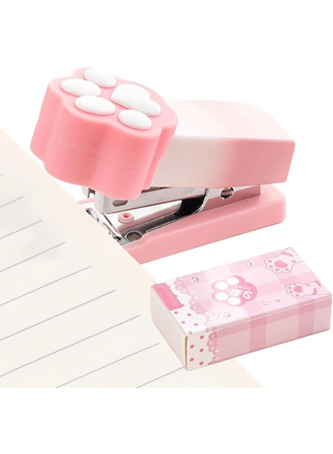 دباسة مكتب | مشبك ورق مدمج بمخلب القطط | دباسة محمولة من 2 إلى 15 صفحة ملزمة للمكتب والمدرسة والفصول الدراسية والسفر وحفلات عيد الميلاد مناسبة للطلاب والأطفال (دباسة 1 قطعة + إبرة 1 قطعة) - Image 3