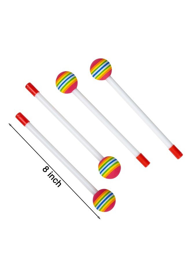 Mihey 10 Pieces Drum Sticks for Kids, Rainbow Lollipop Drumsticks Soft Foam Head Beat Toy Percussion Mallets - Image 3