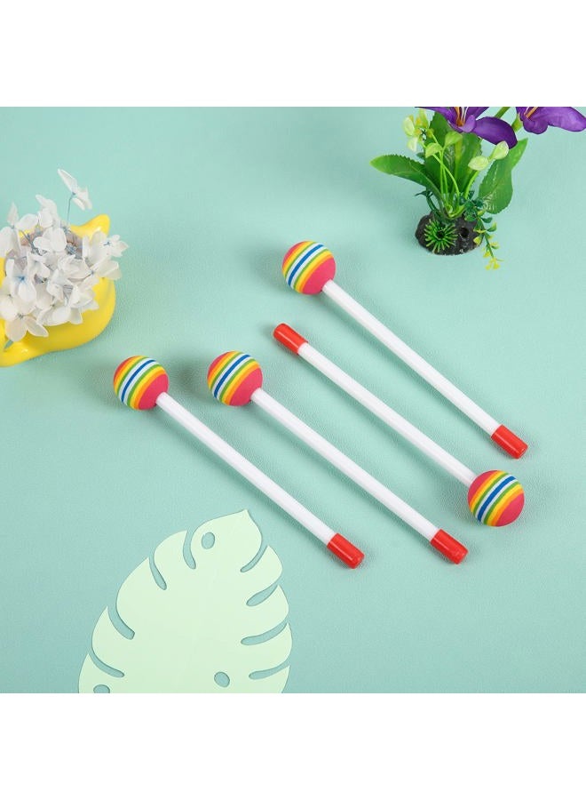 Mihey 10 Pieces Drum Sticks for Kids, Rainbow Lollipop Drumsticks Soft Foam Head Beat Toy Percussion Mallets - Image 5