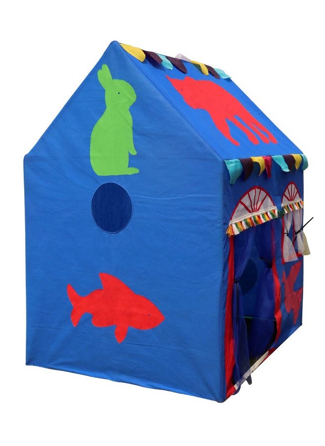 HomeCute Homecute Hut Type Play Tent House for Kids Toys for 2-12 Years Old Boys & Girls, Jumbo Size Play Tent House for Boys and Girls (Blue with Animal)  - Image 3