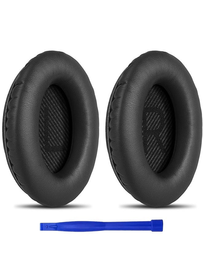 Tersely Replacement Earpads Cushions for Bose QuietComfort 35 II/45 (QC35/QC45/QC35 II) Headphones,with QC35 Shaped Scrims with 'L and R' Lettering QC25 QC15 QC2 SoundTrue SoundLink Ear Pads