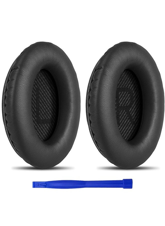 Tersely Replacement Earpads Cushions for Bose QuietComfort 35 II/45 (QC35/QC45/QC35 II) Headphones,with QC35 Shaped Scrims with 'L and R' Lettering QC25 QC15 QC2 SoundTrue SoundLink Ear Pads  - Image 1