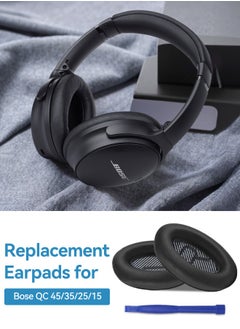 Tersely Replacement Earpads Cushions for Bose QuietComfort 35 II/45 (QC35/QC45/QC35 II) Headphones,with QC35 Shaped Scrims with 'L and R' Lettering QC25 QC15 QC2 SoundTrue SoundLink Ear Pads  - Image 2