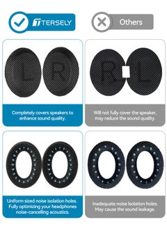 Tersely Replacement Earpads Cushions for Bose QuietComfort 35 II/45 (QC35/QC45/QC35 II) Headphones,with QC35 Shaped Scrims with 'L and R' Lettering QC25 QC15 QC2 SoundTrue SoundLink Ear Pads  - Image 5