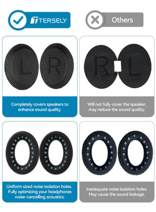 وسادات أذن بديلة لسماعات Bose QuietComfort 35 II/45 (QC35/QC45/QC35 II)، مع وسادات أذن على شكل QC35 بحروف ”L و R“ QC25 QC15 QC15 QC2 SoundTrue SoundLink - view 5